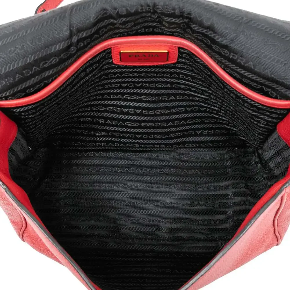 Prada Flap Messenger Bag Vitello Phenix #245986P91B - Picture 4 of 8